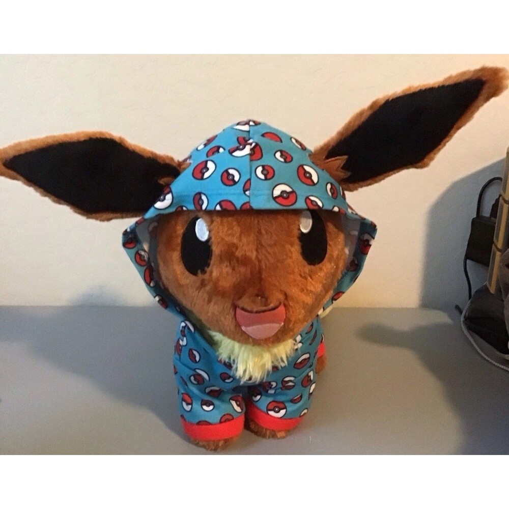 Build A Bear Pokemon Eevee Evie 16" Soft Toy Plush Original 2017 with Pajamas